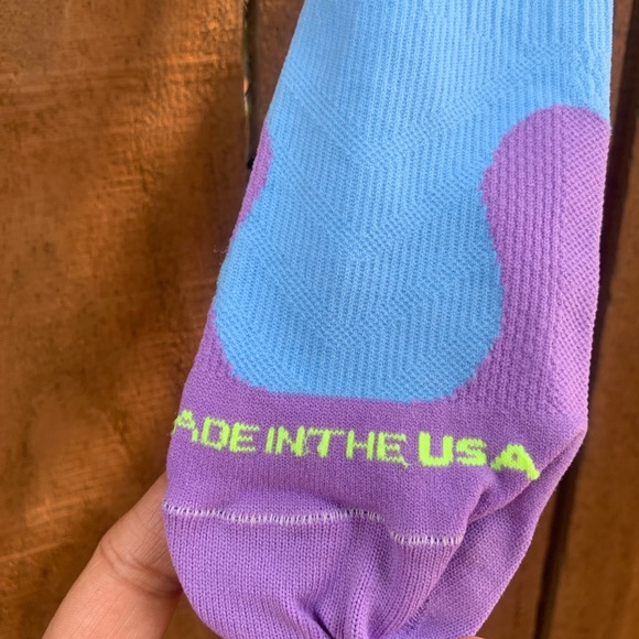 Pro Compression PC socks neon/purple Made in USA. - Picture 3 of 5
